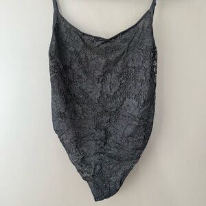 Sexy Black Lace Bodysuit Stretchy Material